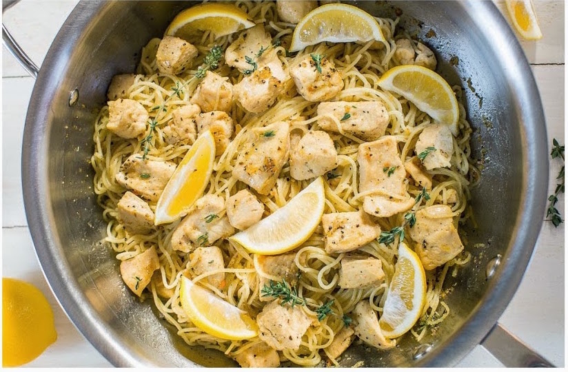 Honey Lemon Chicken with Angel Hair Pasta